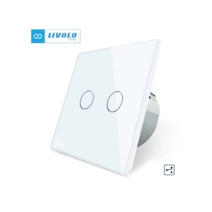 Livolo touch dupli izmjenični prekidač (komplet-staklo i baza)