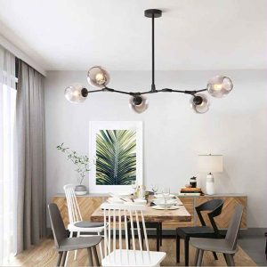 LED luster crni 5xE27