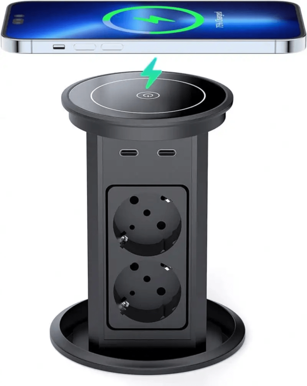 LED Automatska izvlačna utičnica 2EU+3USB 2A/1C+QI+BT - Image 2