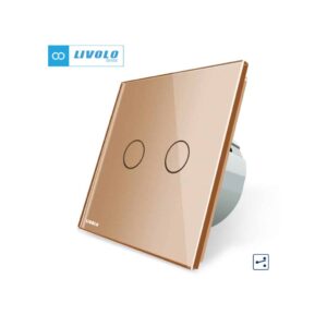LIVOLO smart dvopolni(serijski) izmjenični prekidač- zlatna (komplet- baza i panel)