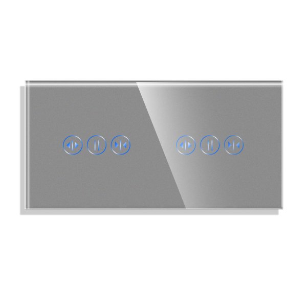 TECH WAVE touch dupli stakleni panel roletna+roletna- siva (komplet- baza i panel)