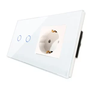 TECH WAVE serijski touch panel i utičnica- bijela (komplet)