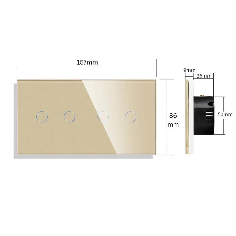 TECH WAVE touch panel 2+2- zlatna (komplet) - Image 2